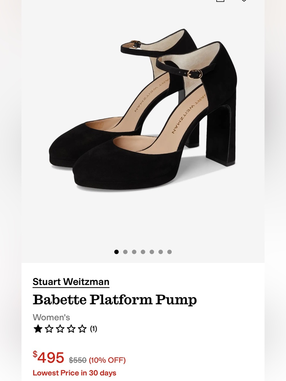 Stuart Weitzman Babette Platform Pump in Black suede